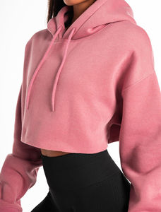 Loose Fit <b>Women's</b> Cropped <b>Top</b> Hoodies Hip Hop & Party Wear Clothing <b>Women's</b> <b>Fleece</b> Crop <b>Top</b> Hooded Sweatshirts <b>For</b> <b>Women</b> - Product Image 5