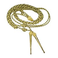 QUICK WAY INDUSTRIES Épaulettes dorées à franges et tressées, faites à la main, avec cordon d'aiguillette, pour uniforme, scène, cérémonie et costume