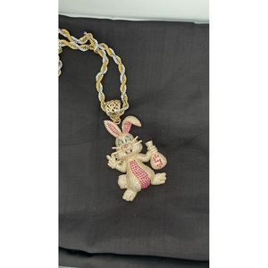 Colgante de Diamantes Reales Redondos Estilo Hip Hop con Dibujos Animados, Diamante Natural, Engaste Pavé en Oro Amarillo, Material de Aleación de Zinc - Product Image 1