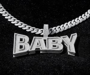 Collar con Colgante de Nombre Personalizado BABY 925 en Plata de Ley, Joyería Hip Hop con Letras en Relieve - Product Image 1
