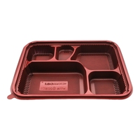 Récipient d'emballage alimentaire jetable avec logo personnalisé Boîte à lunch Bento à 5 compartiments micro-ondable à emporter