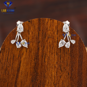 1.07 TDW Pear Brilliant Cut <b>Diamond</b> <b>Earring</b> Labgrown <b>Diamond</b> 18K White Gold Hpht/Cvd <b>Diamond</b> Jewelry - Product Image 1