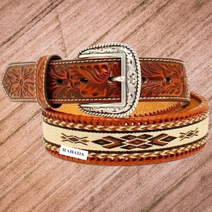 Cinturón de cuero genuino occidental de la más alta calidad con diseño de herramientas talladas a mano Fabricante y mayorista Rabada - Product Image 2