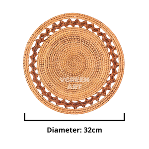 Sous-plat rond en rotin tissé à la main élégant pour la salle à manger (personnalisation disponible) - Product Image 2