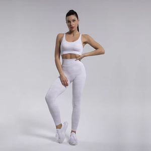 Combinaison de sport 2 pièces respirante personnalisée pour femmes Séchage rapide Taille ajustable Gym Fitness Yoga Ensembles - Product Image 3