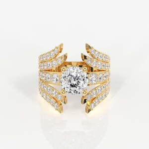 14K <b>Gold</b> Moissanite Diamond <b>Cocktail</b> <b>Ring</b> Portuguese Cut Elegant Portuguese Cut Moissanite Diamond <b>Cocktail</b> 14K <b>Gold</b> <b>Ring</b> - Product Image 1