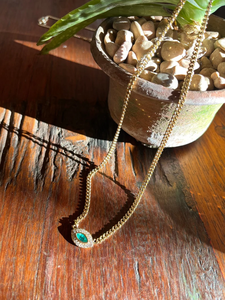 Collar de cadena cubana de oro amarillo de 18 quilates para mujer, collar apilable de esmeralda de 3,2mm de ancho con joyería de moda de diamantes - Product Image 2