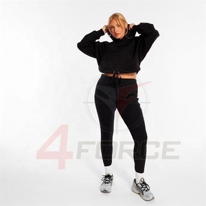 Sudadera Corta de Moda para Mujer, 470 GSM, Felpa de Algodón Gruesa, Informal, para Invierno, Estilo Urbano, Fabricante y Proveedor OEM - Product Image 2