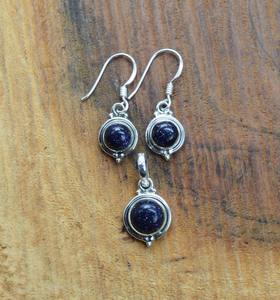 Trending 925 plata esterlina Sunstone piedras preciosas pendientes colgante conjunto joyería hecha a mano plata estilo bohemio joyería para mujer regalo - Product Image 2