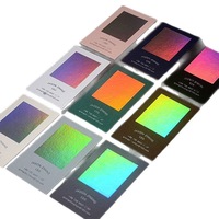 Cartes de visite personnalisées de luxe avec feuille holographique, estampage à chaud arc-en-ciel, papier épais, cartes de marque personnalisées