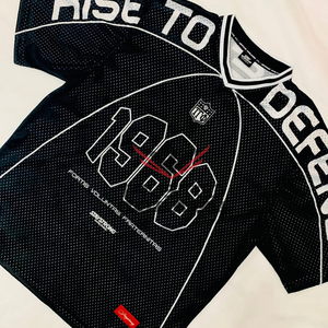 Camisetas de Fútbol Americano Cortas, Holgadas, Retro, de Malla Transpirable, Bordadas OEM, MOQ Bajo, Personalizadas, Estilo Cuadrado, Deportivas, Talla Grande, Unisex - Product Image 3