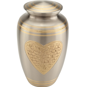 Urne de crémation pour adultes de style américain en relief avec cœur quantité minimale de commande bas Vente en gros Décoration funéraire gravée en bois et métal 11 3 pouces - Product Image 1