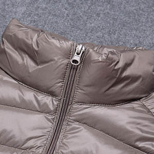 Chaqueta de Invierno Personalizada OEM para Hombre, Chaqueta Acolchada de Lona Bordada, Color Taupe Metálico, Ultraligera, Aislada, Impermeable, con Capucha, para Exteriores - Product Image 3