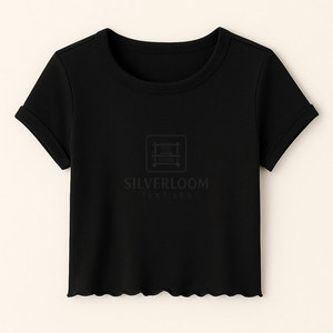 เสื้อยืดผู้หญิงสีทึบตัดกับเสื้อลำลองฤดูร้อน - Product Image 3