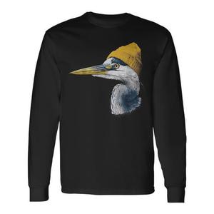 T-shirt a maniche lunghe Great Blue Heron Birding Yellow Beanie, categoria promozionale - Product Image 1