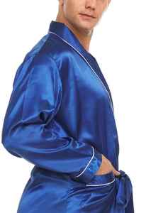 Bata de Seda Satén Profesional de Alta Calidad para Hombre, Diseño Personalizado con Logotipo, Ropa de Dormir Transpirable y Cómoda, Todas las Tallas - Product Image 5