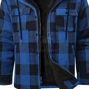 Sweat à capuche en flanelle pour homme avec poche sur le devant et cordons de serrage réglables, matière douce et confortable - Product Image 4