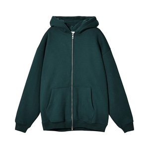 H5514 Nouveautés Vêtements d'hiver Vente en gros Personnalisé 360 Gsm Coton Mélanges Double Face Zipper Hoodies Zip Up Hoodies - Product Image 6