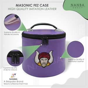Nanba Group Deluxe Masonic Gruto Fez Cap Case Purple Imitation Leather | Freemasons Cap Cases - Product Image 6