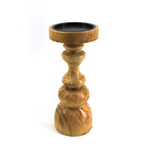 Handmade Farmhouse High Distress Antique Wedding Sector Wood Candle Stand Combo for Home Decor Dining Table - Product Image 2