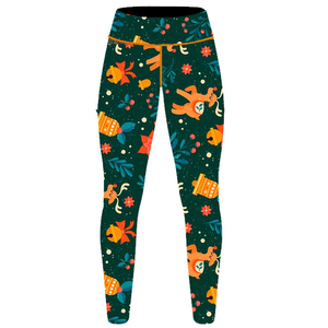 Leggings de yoga taille haute pour femmes, impression graphique de couleur unie, impression numérique d'écran de broderie par sublimation sur tissu tricoté - Product Image 3