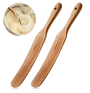 Pain au levain en bois Spurtle Eco-friend fait à la main cuisson salade remuer cuillère à fente ensembles meilleur vendeur à la main - Product Image 6