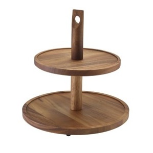 Factory Wholesale Custom Best Selling Wood Antique Wood and Galvanized 3 <b>Tier</b> <b>Cake</b> Stand for Birthday and Wedding - Product Image 2