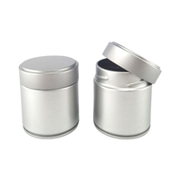 Fabricant personnalisé grand stock 30g cylindre en métal boîte de conserve de thé emballage avec bouchon à vis Matcha poudre peut thé conteneur