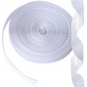 Bande auto-agrippante en polyester blanche de 560 cm, écologique, souple et réutilisable, pour moustiquaires et accessoires médicaux - Product Image 1