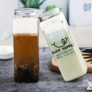 Botella de plástico cuadrada de varios tamaños de plástico de alta calidad para alimentos y bebidas TINH DIEU VIETNAM botella de jugo de té de la leche Premium - Product Image 4