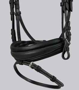 Bridon de cheval en cuir classique, design anglais traditionnel, adapté au dressage, au saut d'obstacles et à l'équitation quotidienne. - Product Image 3