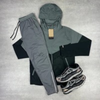 Ensemble de survêtement deux pièces personnalisé en polyester et coton, léger et écologique, avec capuche, style streetwear, pour la gym, avec logo personnalisé