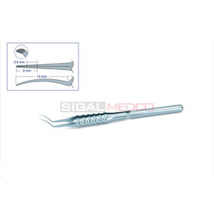 Forceps de capsulorhexis manuel, acier inoxydable allemand, tige marquée, pointes dentelées pointues de 2,5 mm et 5 mm, chirurgie ophtalmique de la cataracte - Product Image 2