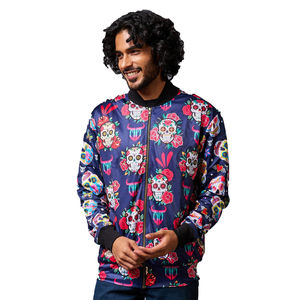 เสื้อแจ็กเก็ตบอมเบอร์สำหรับผู้ชายผ้าแคนวาสสำหรับผู้ชายผ้าโพลีเอสเตอร์แบบสตรีทใส่กลับด้านได้100% ออกแบบได้ตามที่ต้องการ - Product Image 1