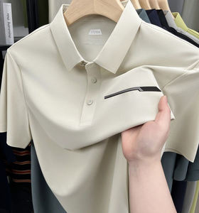 Polo informal personalizado OEM con estampado de verano de punto de algodón y poliéster de manga corta con cuello de botón cómodo para exteriores - Product Image 2