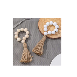 Servilleteros de madera con cuentas de madera redondas personalizadas para bodas y decoraciones de fiestas al mejor precio - Product Image 1