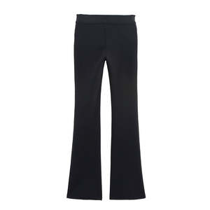 Pantalon évasé élastique de mode pour femmes, nouveau style, décontracté, respirant, style vintage, taille haute - Product Image 1