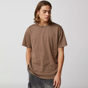 Camiseta de algodón en blanco liso con bordado y estampado de logotipo personalizado supersuave duradero con ajuste relajado y hombros caídos - Product Image 1