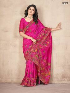 ชุดงานแต่งงานดีไซน์เนอร์ Pashmina Saree พร้อมงานฝีมือ - Product Image 4