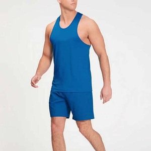 เสื้อกล้ามออกกำลังกายผู้ชาย โพลีเอสเตอร์ สีน้ำเงิน สำหรับขาย - Product Image 2