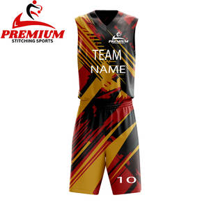 Ensemble de maillots de basket-ball pour hommes, sublimation complète, pratique, réversible, couleur personnalisée, logo personnalisé - Product Image 3