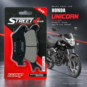 ผ้าเบรกสำหรับฮอนด้า ยูนิคอร์น 160 สตรีท พลัส 66BHP ของใหม่ - Product Image 1