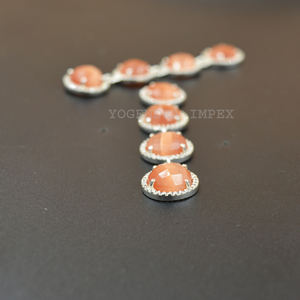 Boucles d'oreilles en argent sterling 925 de dernière génération pour femmes Orange naturelle Monalisa Cz Gemstone Trendy Classic for Engagement - Product Image 3