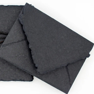 Trapo de algodón reciclado de papel azul marino hecho a mano con borde cubierto, impresión UV y offset libre de ácido, paquete de 5 hojas - Product Image 1