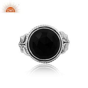แหวนพลอยโอนิกซ์สีดำธรรมชาติเงินสเตอร์ลิงเครื่องประดับสำหรับผู้หญิงของขวัญสำหรับผู้ผลิตเครื่องประดับชั้นดีจากเธอ - Product Image 2
