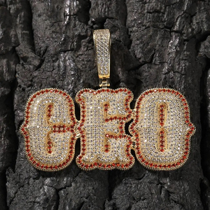 Colgante de Oro Blanco Sólido de 14 Quilates con Inicial de Diamante Redondo con Corte Brillante, Diseño Moderno y Personalizado para Hombre - Product Image 3