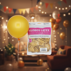 ลูกโป่งปาร์ตี้เลิฟลาเท็กซ์ 30 ซม. สีทองเมทัลลิก แพ็ค 50 ชิ้น สำหรับตกแต่ง - Product Image 3