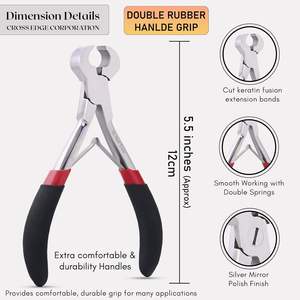 Nouveaux outils de pince de coupe-liaison de kératine d'extension de cheveux humains professionnels de couleur argentée spéciale avec des lames tranchantes à double ressort - Product Image 2