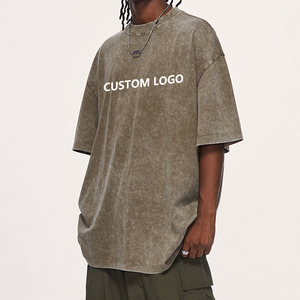 เสื้อยืดผ้าฝ้าย100% ไซส์ใหญ่พิเศษสำหรับผู้ชายเสื้อสไตล์ย้อนยุคทรงสตรีทไซส์ใหญ่พิเศษโลโก้ตามสั่ง - Product Image 4