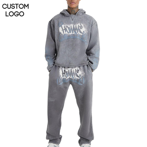 Chándal de Algodón 100% de Alta Calidad, Estilo Casual Harajuku Hip Hop, para Hombre, Personalizable, MOQ Bajo, Temporada de Invierno 2025 - Product Image 1